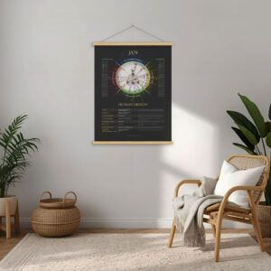 Plakat Human Design Mandala Energii - Black Edition (Personalizowany Chart)