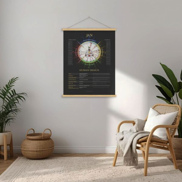 Plakat Human Design Mandala Energii - Black Edition (Personalizowany Chart)