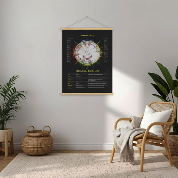Plakat Human Design Mandala Energii - Black Edition (Personalizowany Chart)